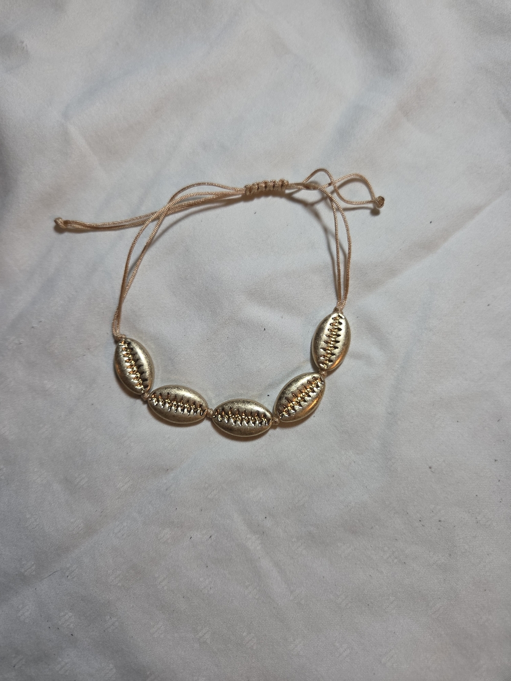 Plunder Gold Shell-Bead Adjustable Bracelet